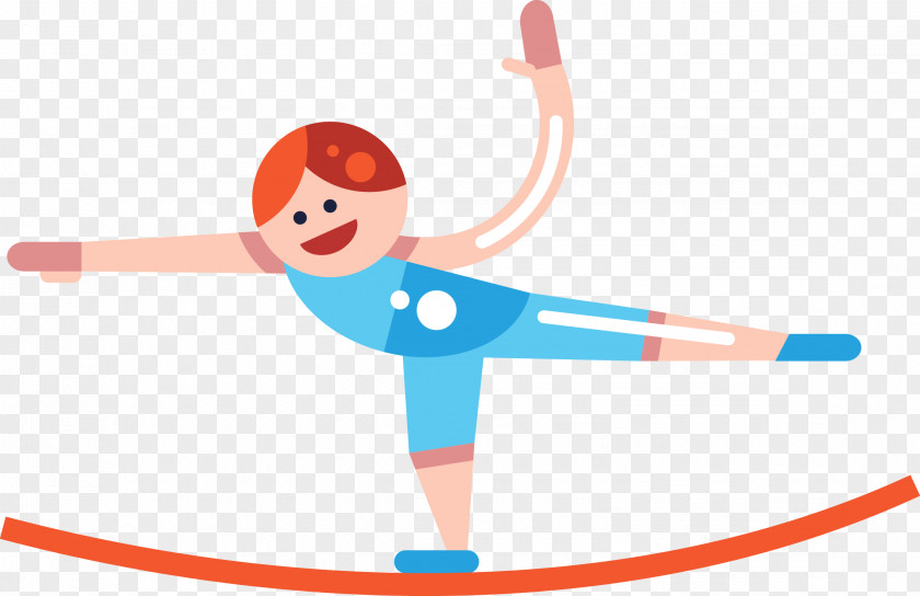 Creative Circus Cartoon Tightrope Walking PNG