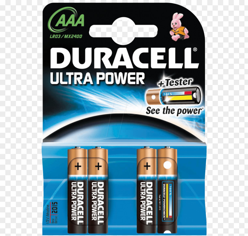 AAA Battery Duracell Alkaline Electric PNG