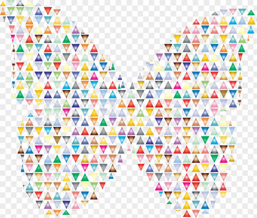 Colourful Triangles Number Butterfly Net Insect Clip Art PNG