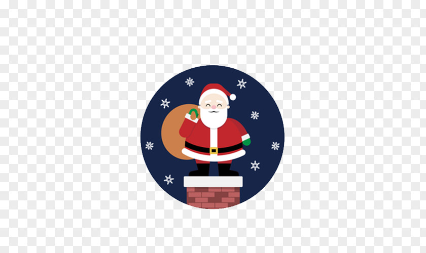 Flat Christmas Elements Santa Claus Gift Design Ornament PNG