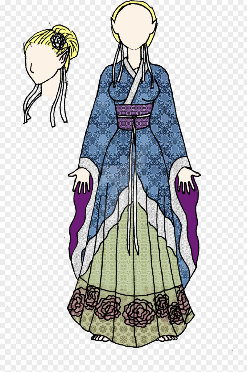 Kimono Pattern Robe Gown Clothing Costume PNG