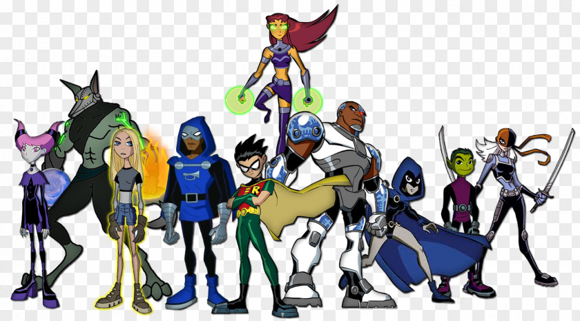Beast Boy Raven Robin Nightwing Teen Titans PNG