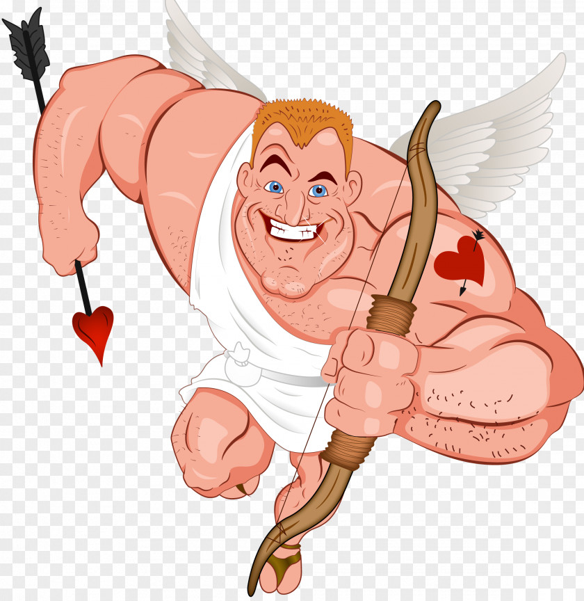 Cupid Holding A Bow And Arrow PNG
