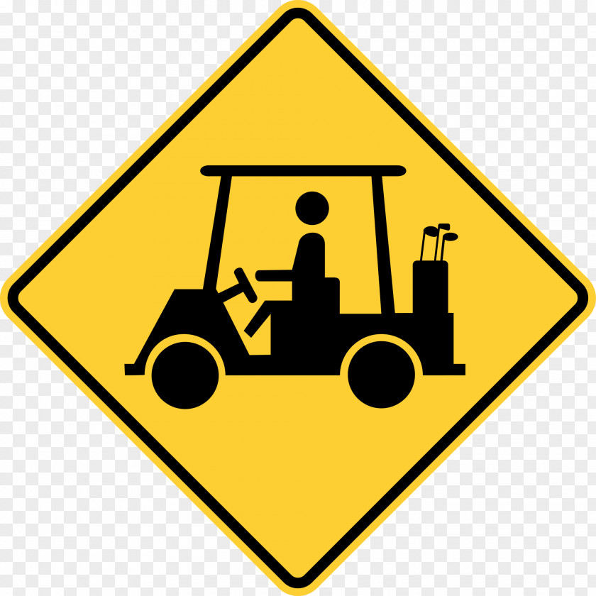 Road Sign Warning Traffic Golf Buggies Cart PNG