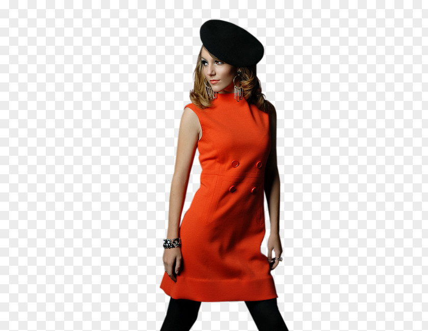 Lady With Hat Shoulder Sleeve Dress Costume Autumn PNG
