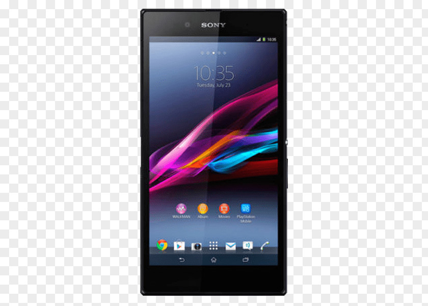 Black Smartphone LTE Mobile High-Definition LinkSmartphone Sony Xperia Z Ultra PNG