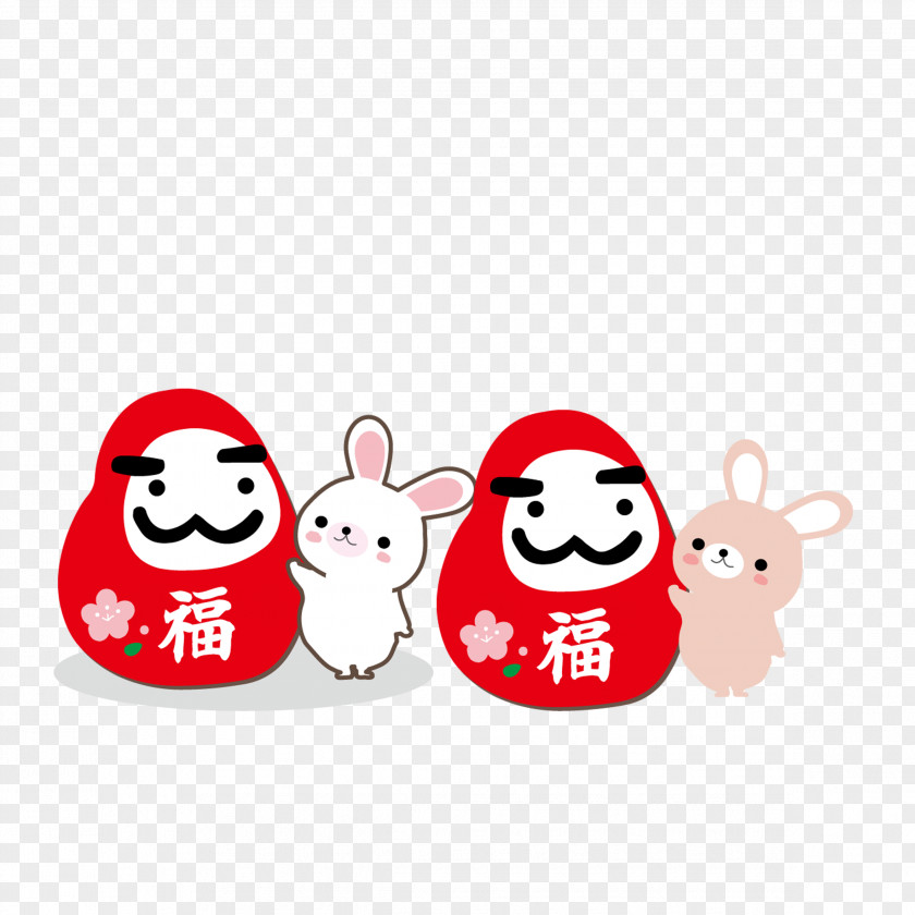 Cute Bunny Japanese Cuisine New Year Osechi Clip Art PNG