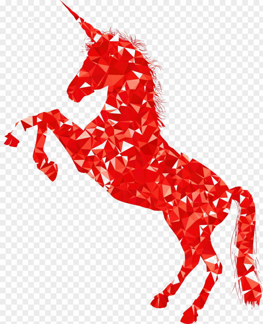 Irregular Red Unicorn T-shirt The Lady And Poster Printing PNG