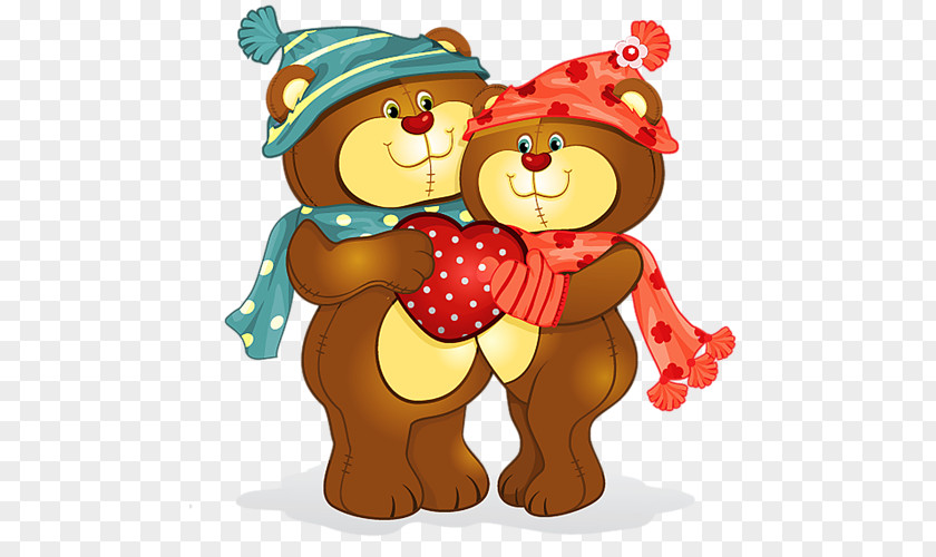 Two Cute Little Bear Love PNG
