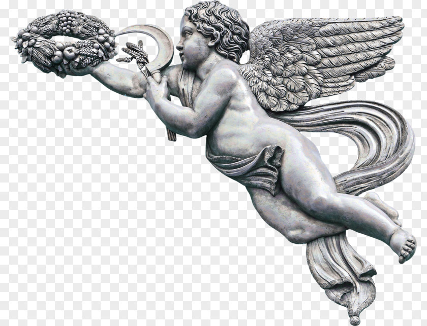 Angel Stone Carving Sculpture Statue PNG