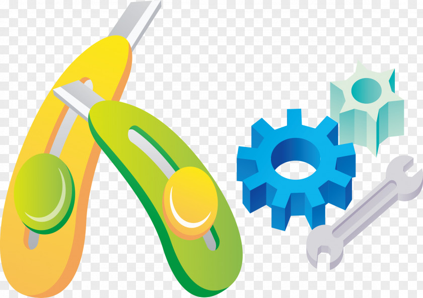 Gear Fruit Knife Wrench Combination Clip Art PNG