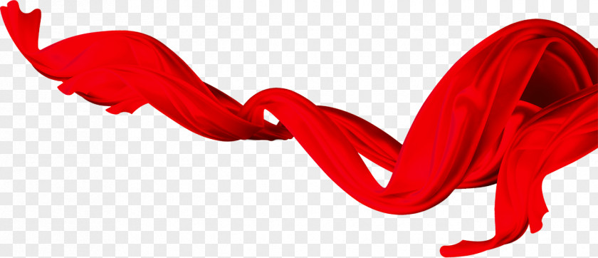 Red Satin Ribbon Sheer Fabric PNG