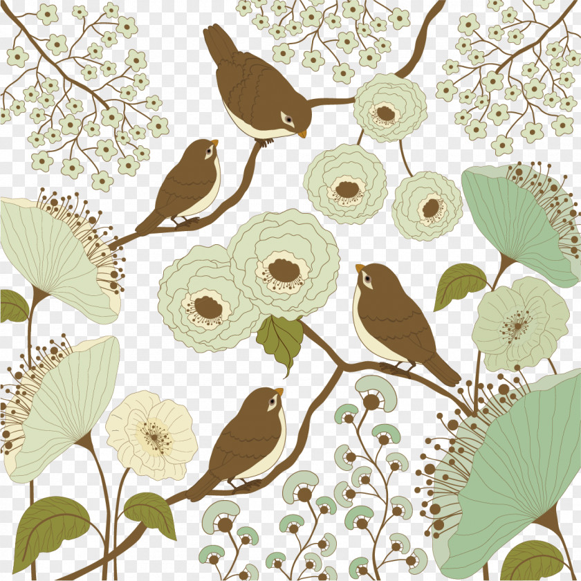 Bird Floral Design Flower Clip Art PNG