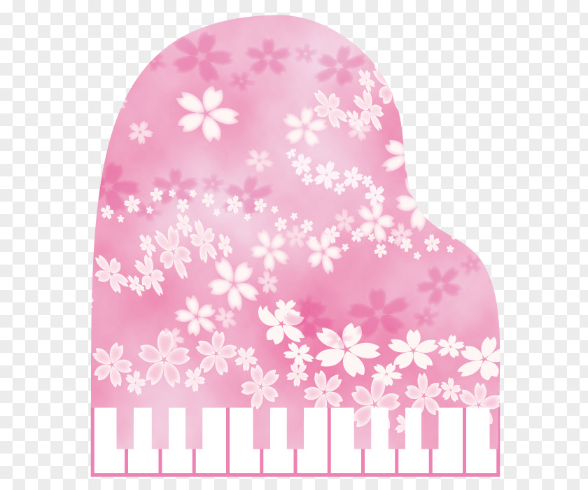 Cherry Blossom Piano Art. PNG