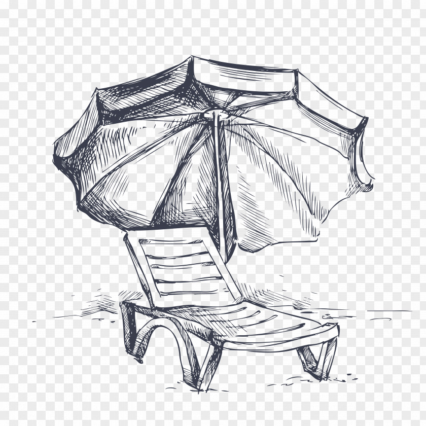 Hand-painted Island Tour Drawing Download Umbrella PNG