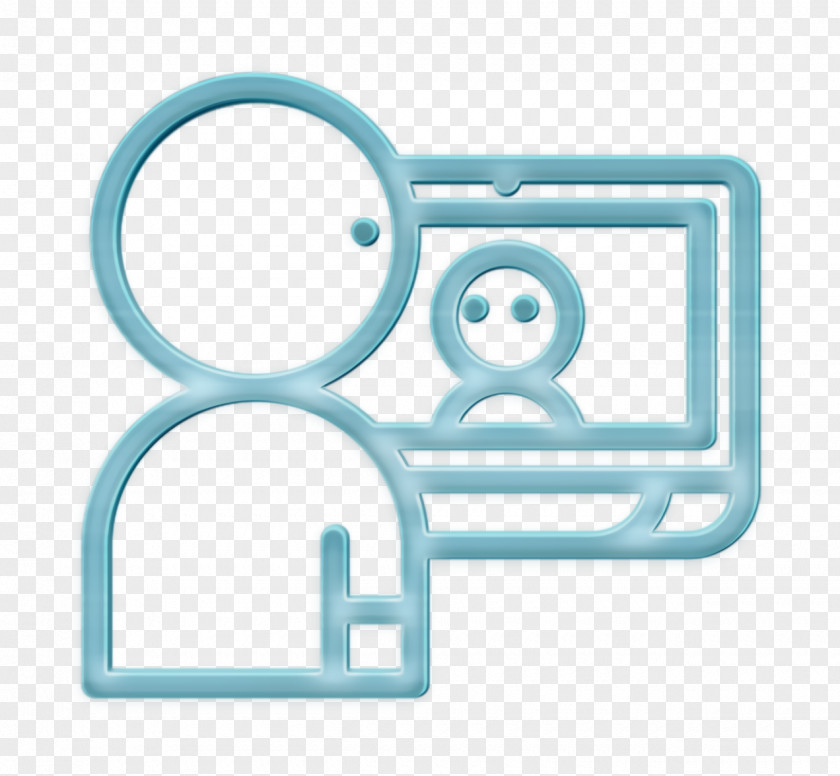 Linear Communication Icon Videocall Laptop PNG