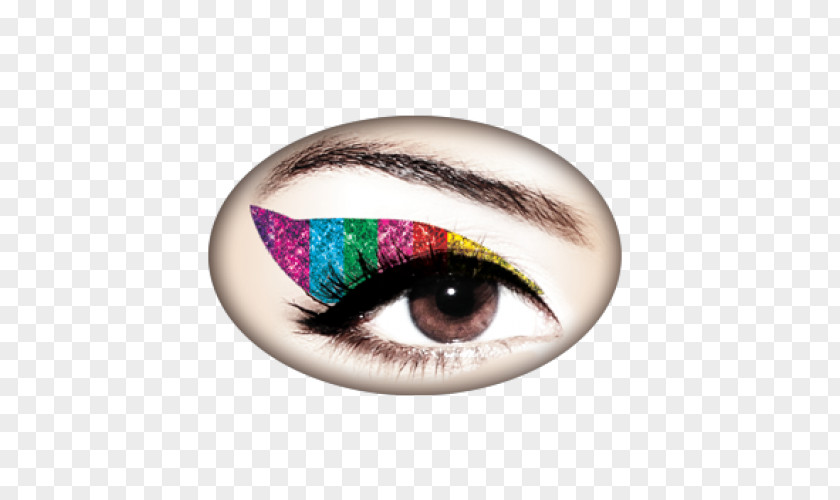 Rainbow Eye Color Lip Tattoo Face PNG