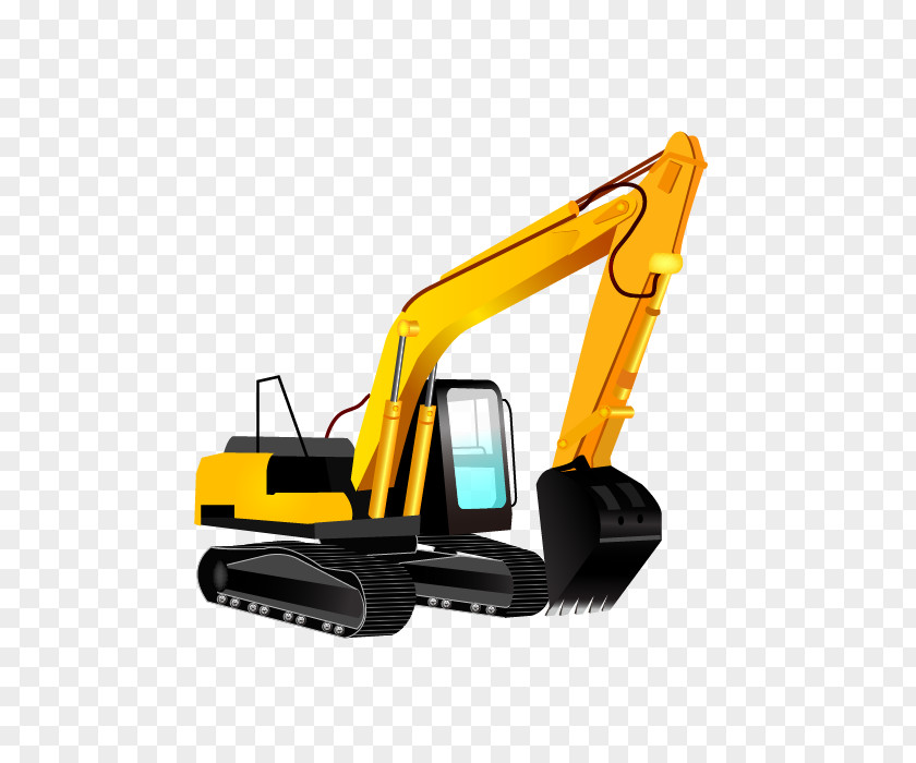 Vector Cartoon Excavator Heavy Equipment Bulldozer Clip Art PNG