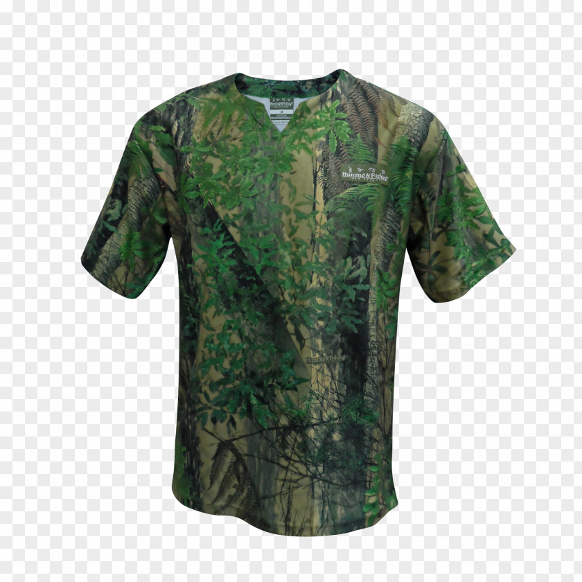 Camo T-shirt Fly Fishing Hunting Rods PNG