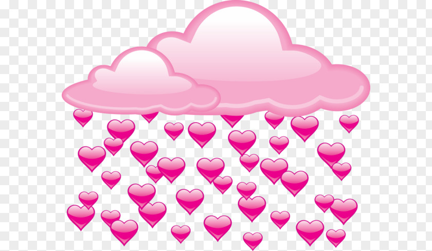 Cartoon Love Under Rain Clouds Cloud Heart Clip Art PNG