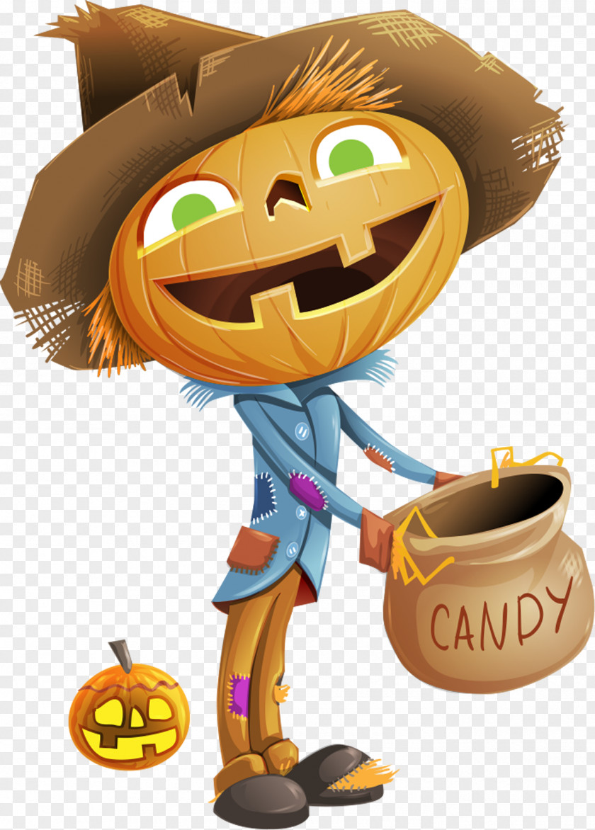 Halloween Scarecrow Pumpkin Download PNG