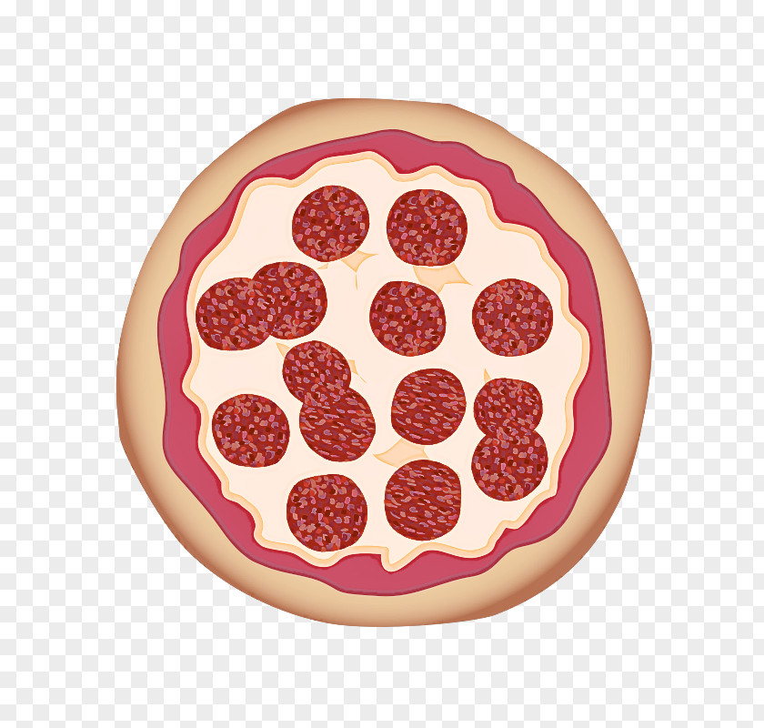 Pepperoni Pink Food Plate Sausage PNG