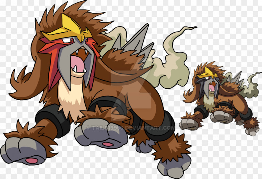 Pokemon Entei Raikou Art Drawing PNG