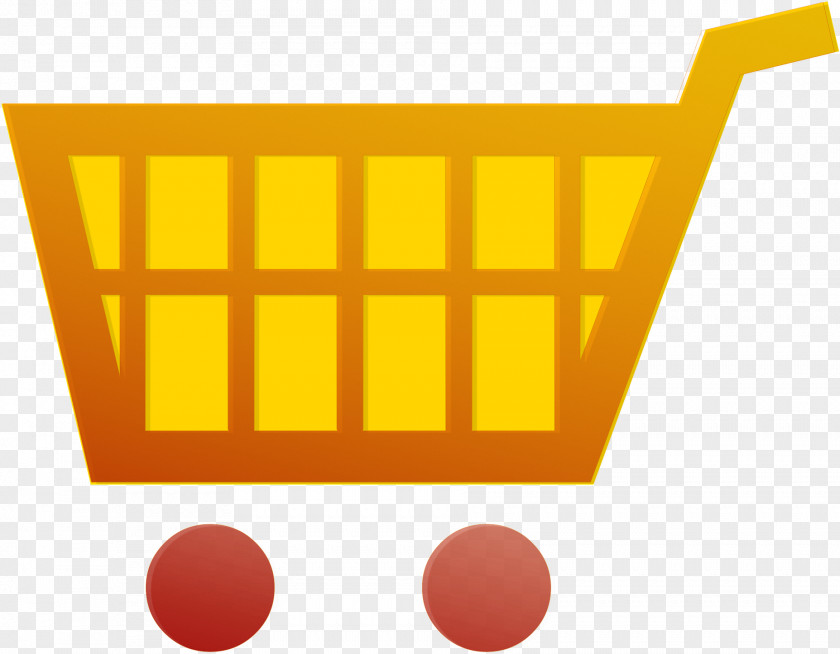 Vehicle Orange Shopping Cart PNG