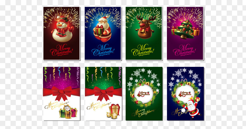 Colorful Christmas Card Santa Claus Gratis PNG
