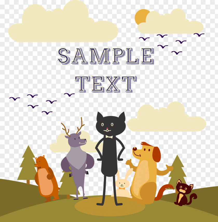 Vector Cat Animal Advertising Dog Swallow Illustration PNG