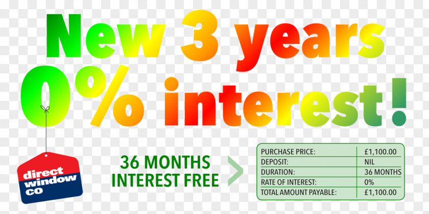 12 Months 0 Interest Logo Brand Banner Green PNG