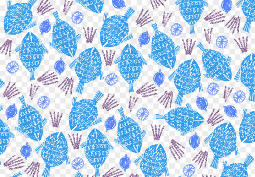 Blue Fish Background Pattern PNG