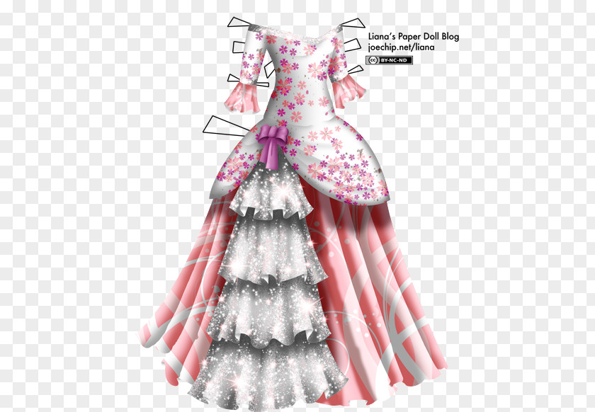 Pink Skirt Shoulder Dress Gown M Dance PNG