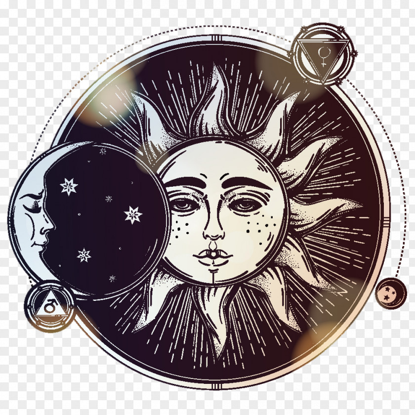 The Sun And Moon Black Material Pokxe9mon Illustration PNG