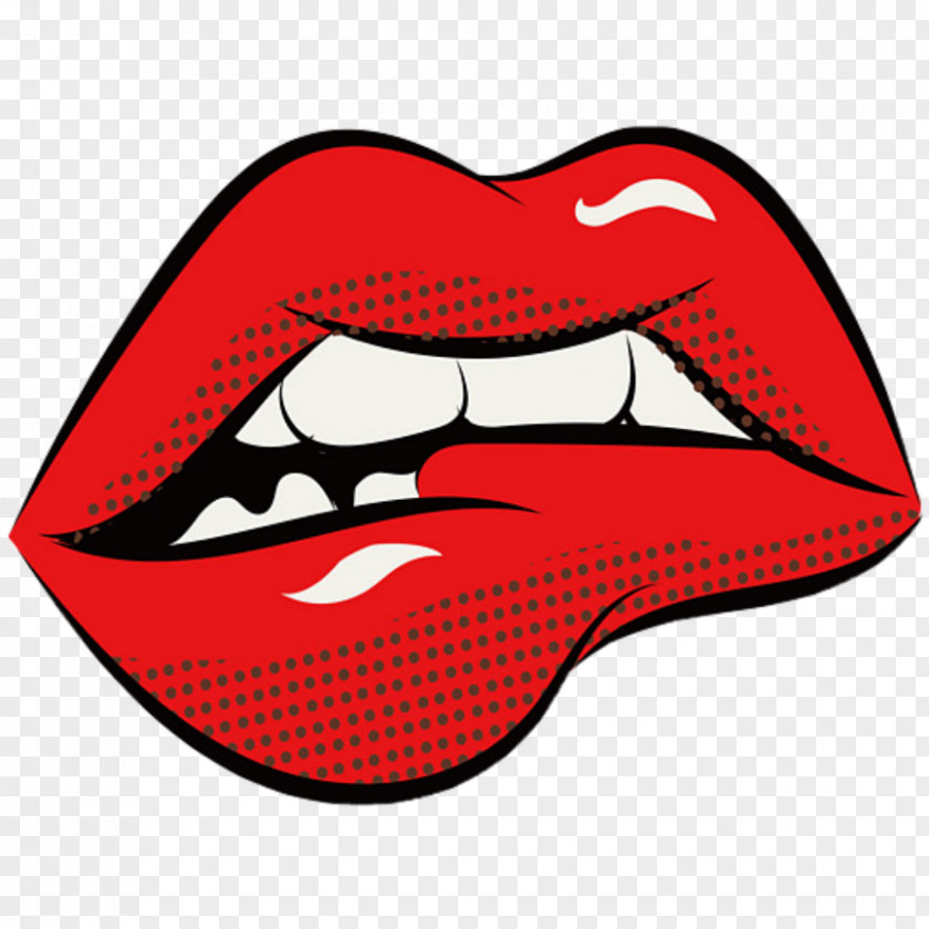 Tongue Smile Lips Cartoon PNG