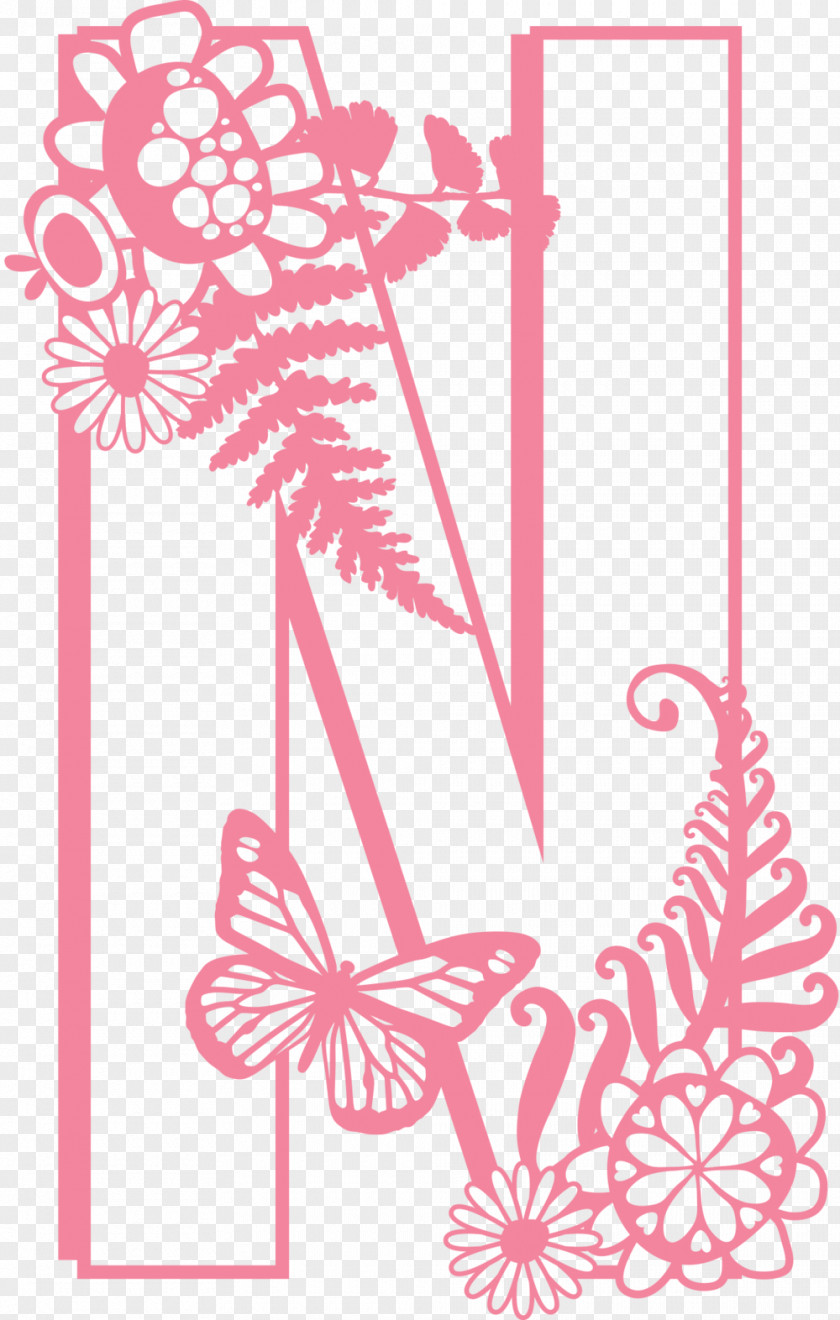 Design Floral Clip Art Letter PNG