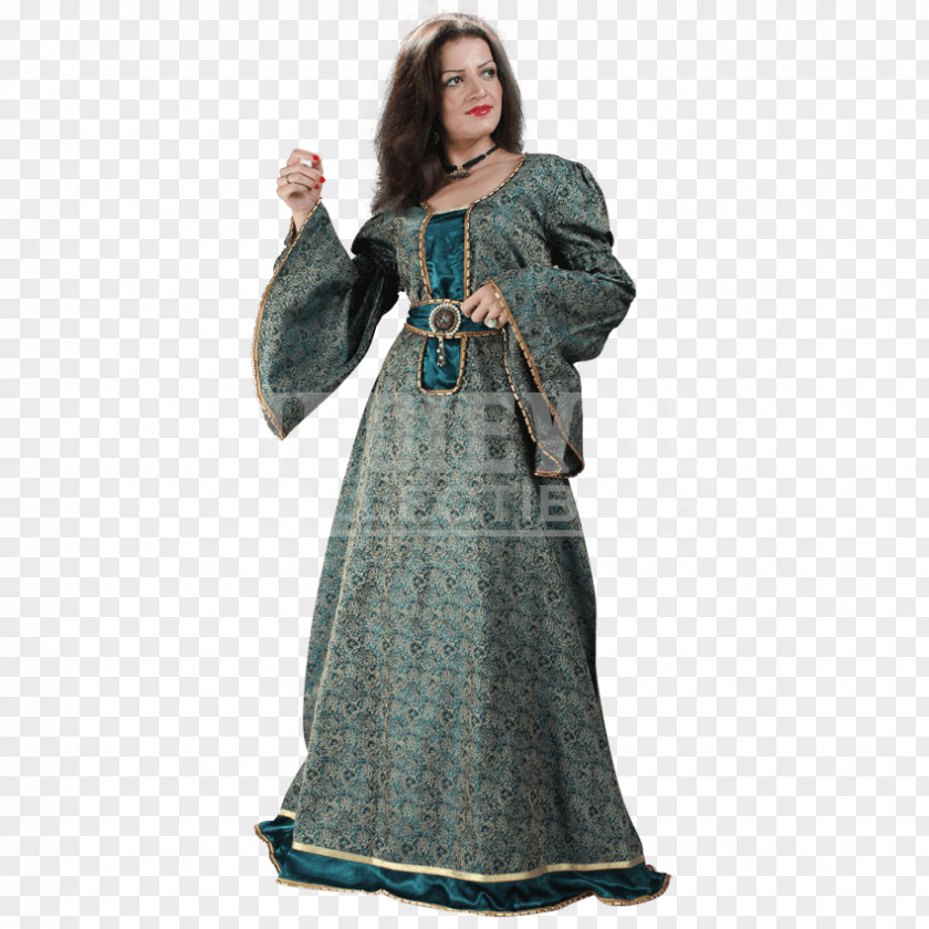 Dress Robe Gown English Medieval Clothing Fashion PNG