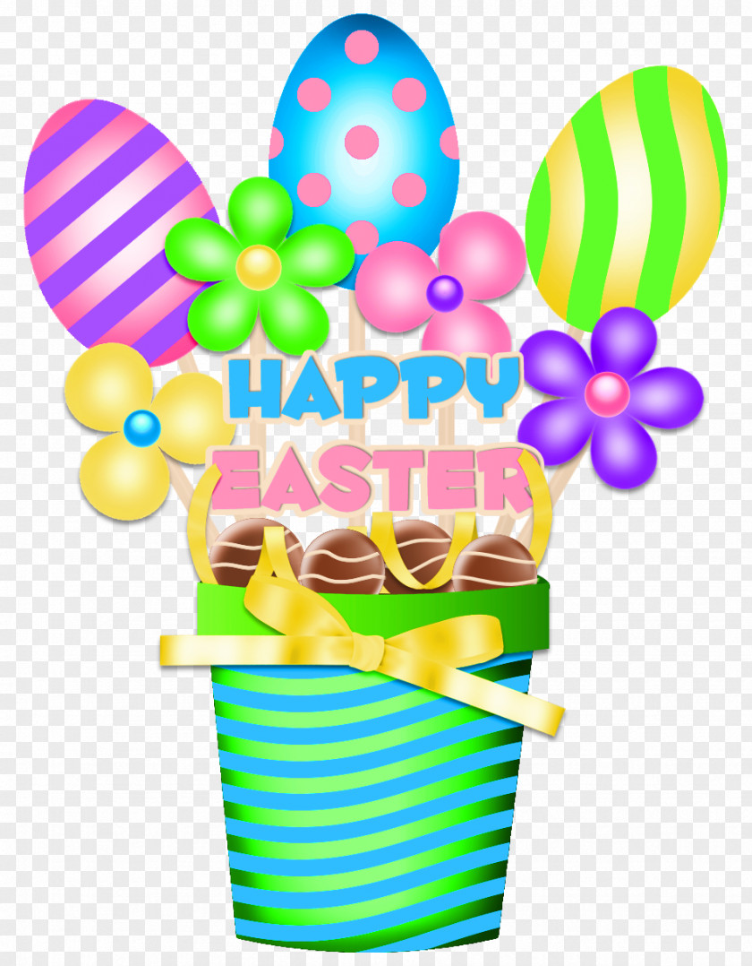 Easter Bucket Decoration Clipart Picture Bunny Egg Basket Clip Art PNG