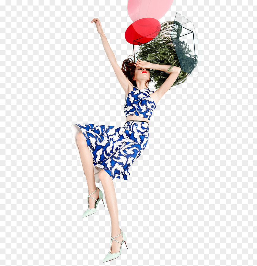 Floating Female Model Clip Art PNG