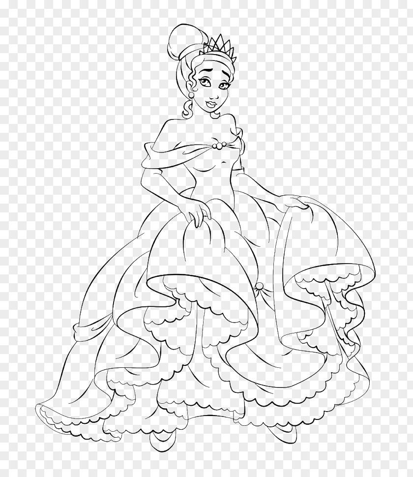 Disney Princess Tiana Coloring Book Line Art Belle PNG