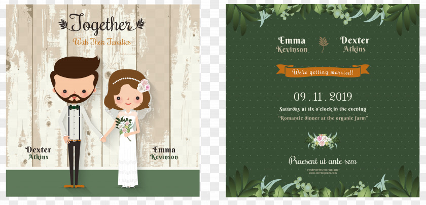 Cartoon Wedding Invitation Design Bridegroom PNG