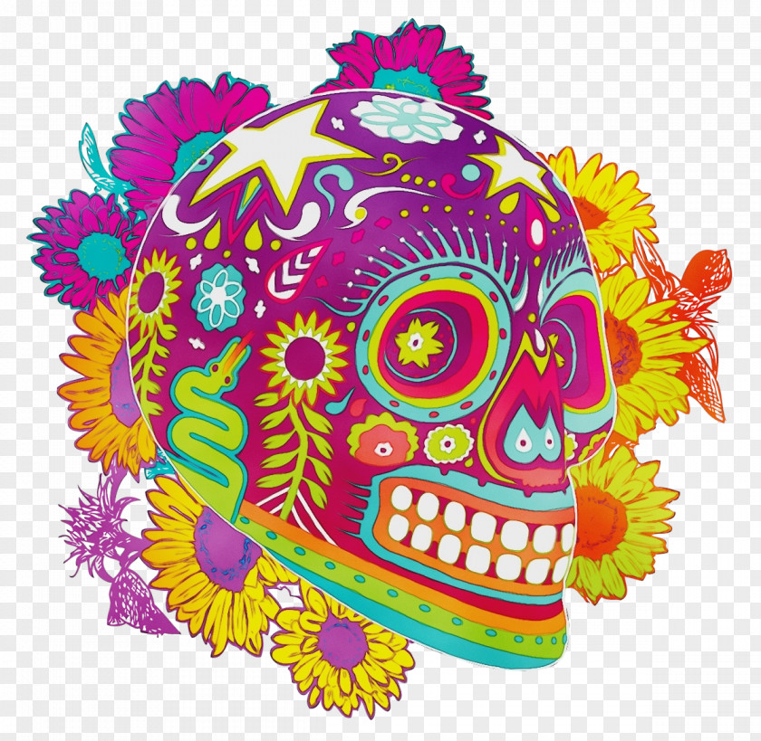 Magenta Skull Bone PNG