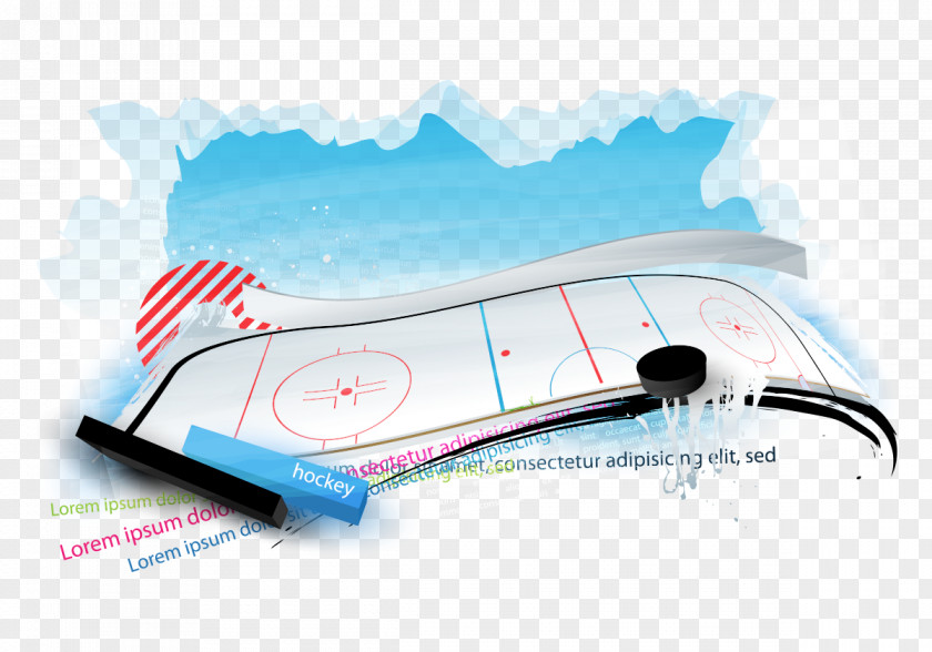 Vector Banners Race Track Game Poster Ice Hockey Silhouette Illustration PNG