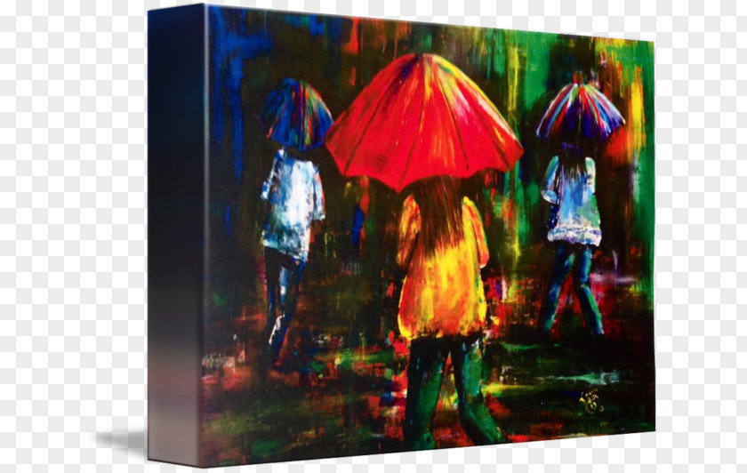 It's Raining Painting Modern Art Umbrella Heart PNG