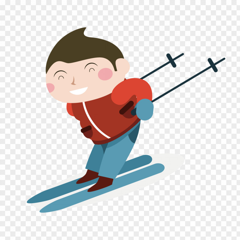 Vector Skiing Child PNG