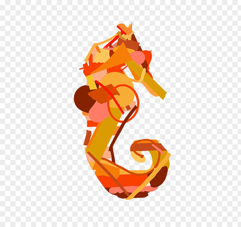 Watercolor Seahorse Font PNG