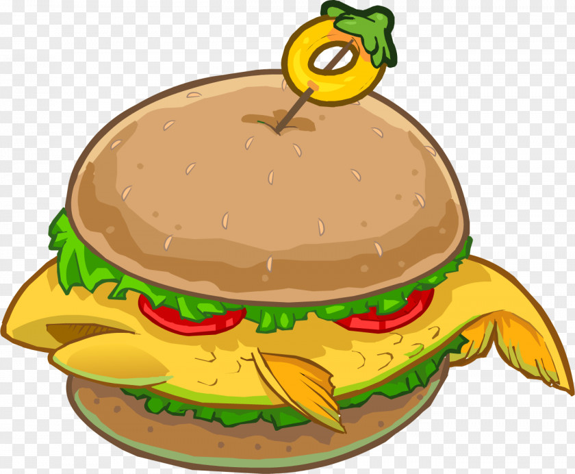 Bagel Club Penguin Hamburger Pizza Fast Food PNG