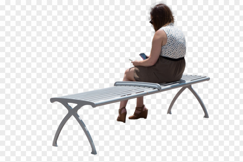 Outdoor Bench Woman Chair Table PNG