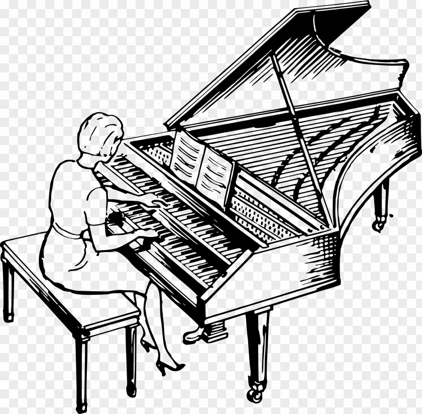 Play Piano Harpsichord Musical Keyboard Drawing PNG
