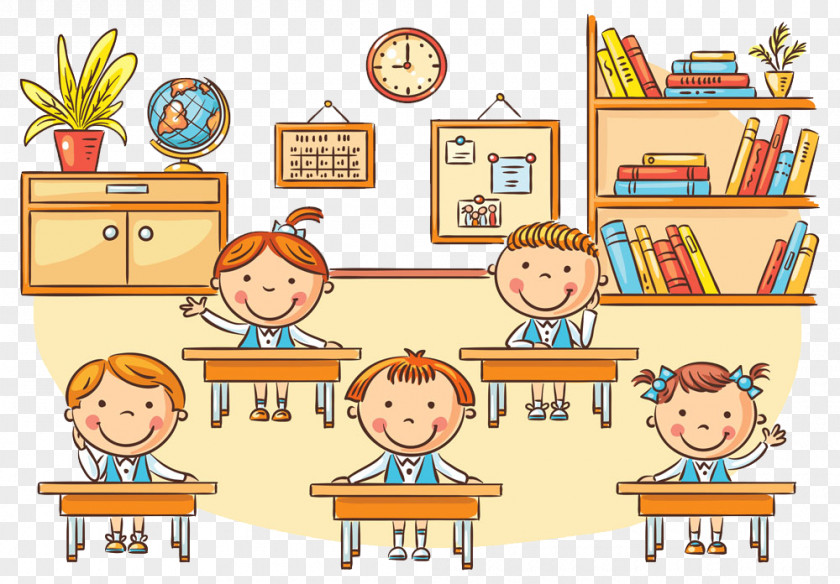 School Children Student Classroom Cartoon Clip Art PNG